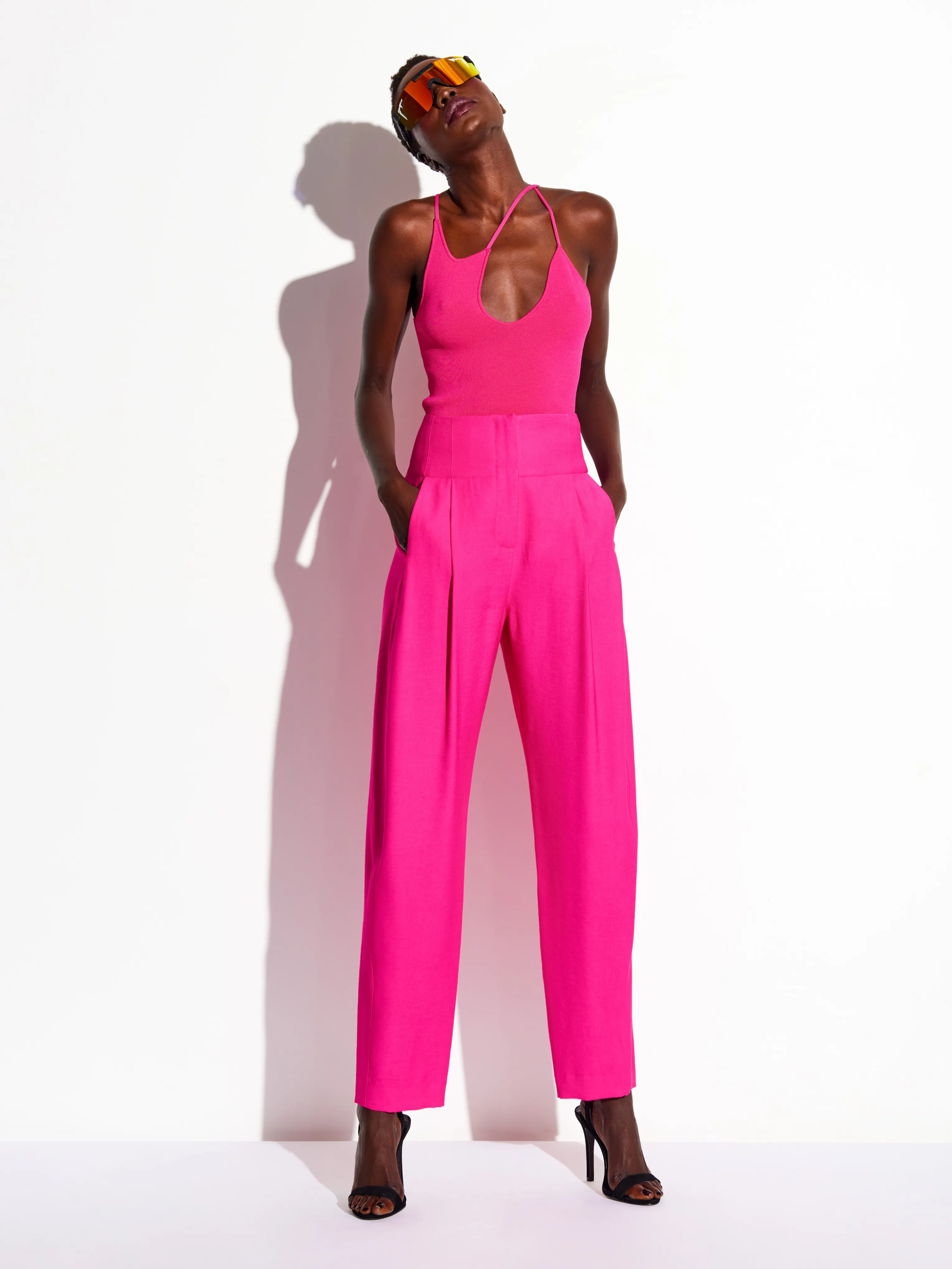 3-Strap Knit Top in Pink