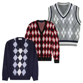 50x ARGYLE KNIT SWEATERS [GRADE A]