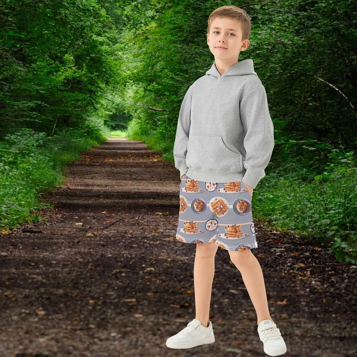 Boys Athletic Shorts Size 7-15 Boys' Casual Shorts with Pockets Elastic Waist Summer Kids Bottom for Sports Homewear