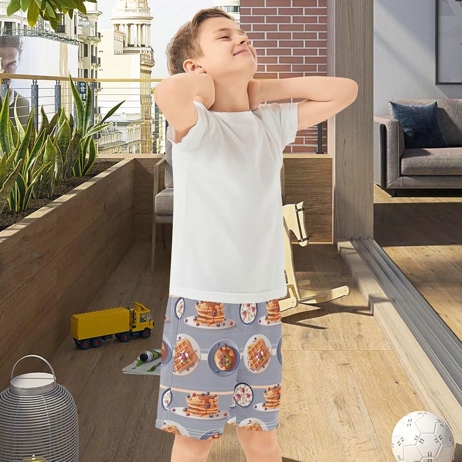 Boys Athletic Shorts Size 7-15 Boys' Casual Shorts with Pockets Elastic Waist Summer Kids Bottom for Sports Homewear