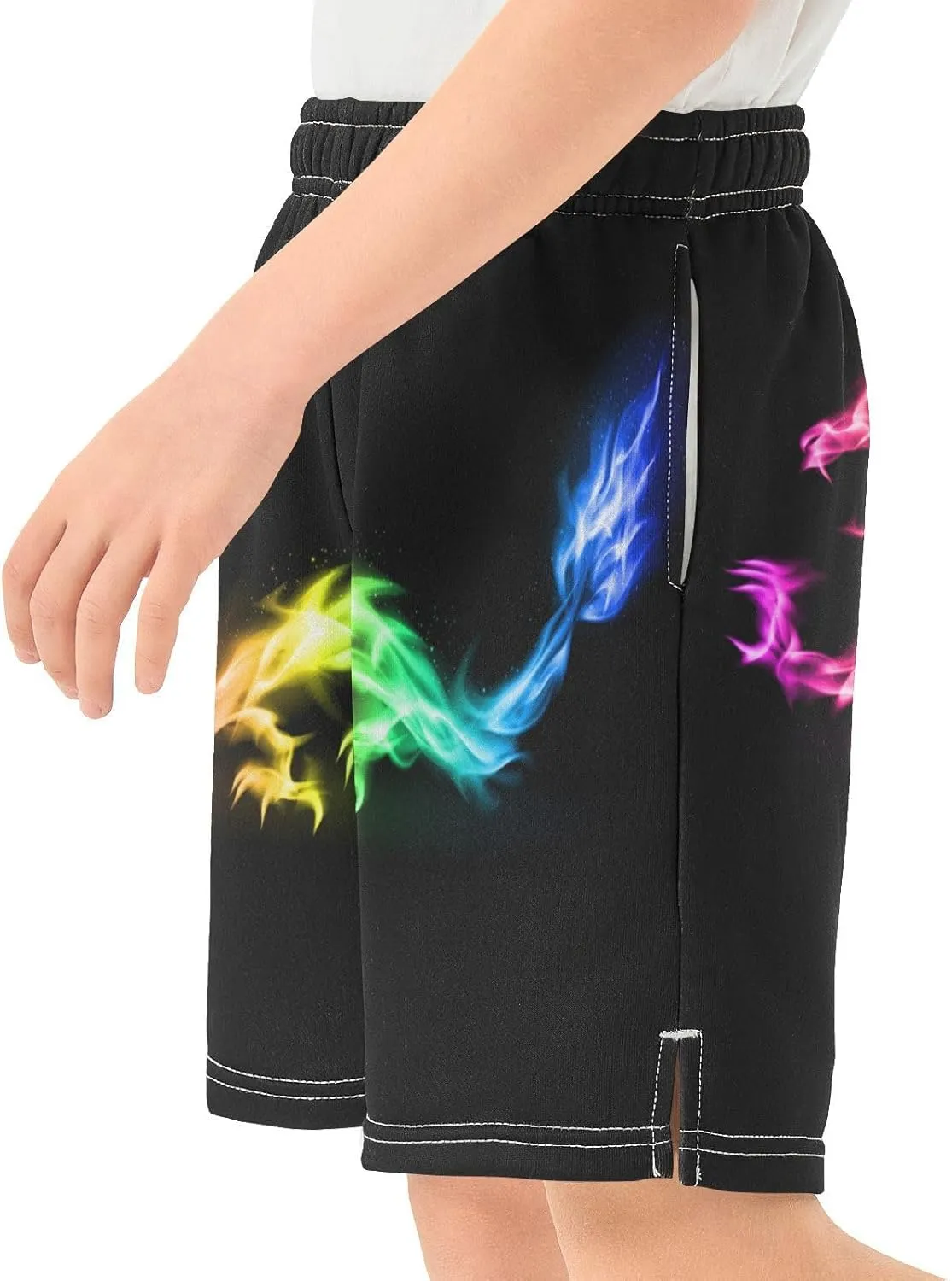 Boys Athletic Shorts Size 7-15 Boys' Casual Shorts with Pockets Elastic Waist Summer Kids Bottom for Sports Homewear