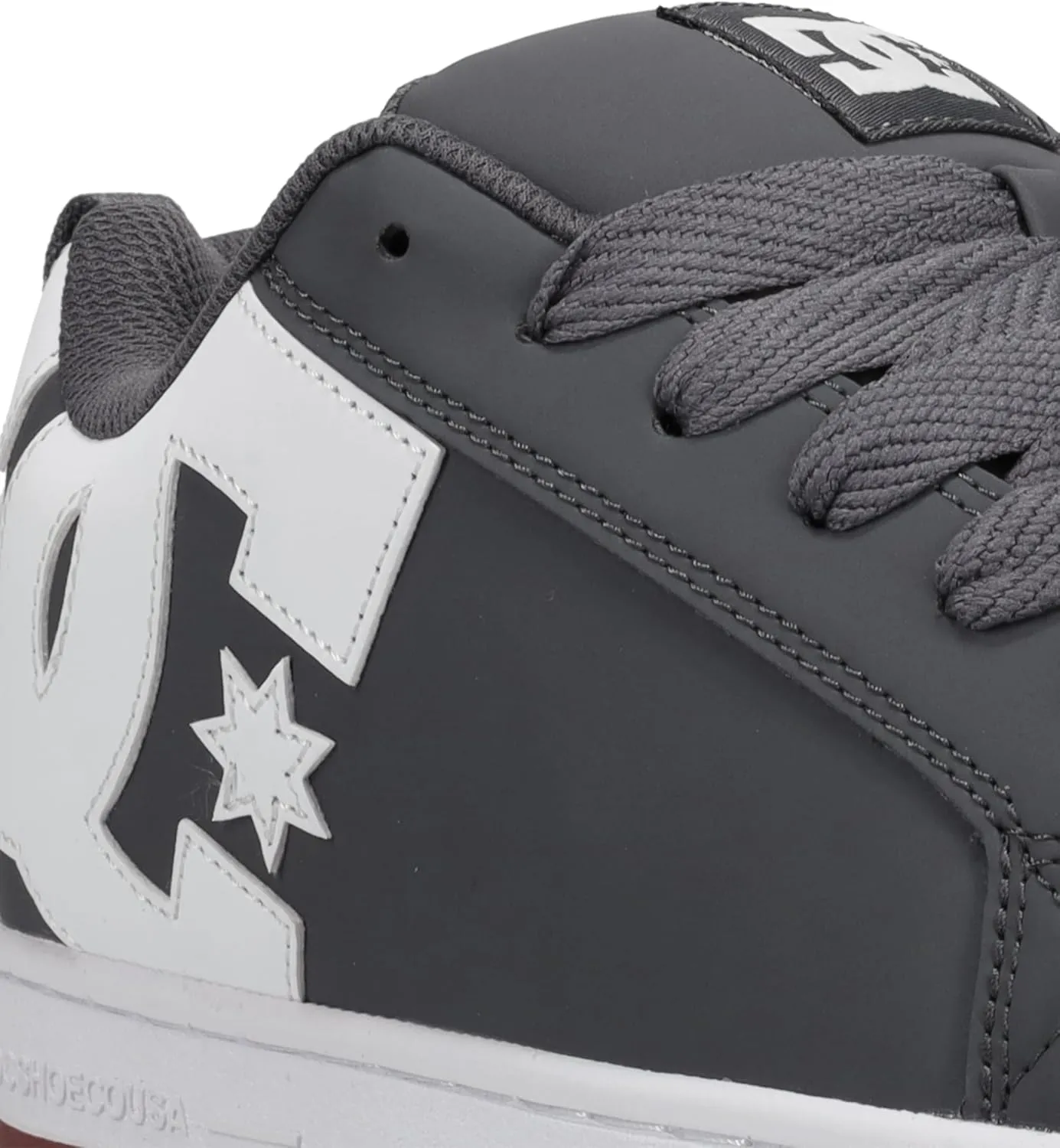DC Men's Court Graffik Skate Shoe, Grey/White