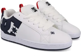 DC Men's Court Graffik Skate Shoe, White/Navy/RED, 6