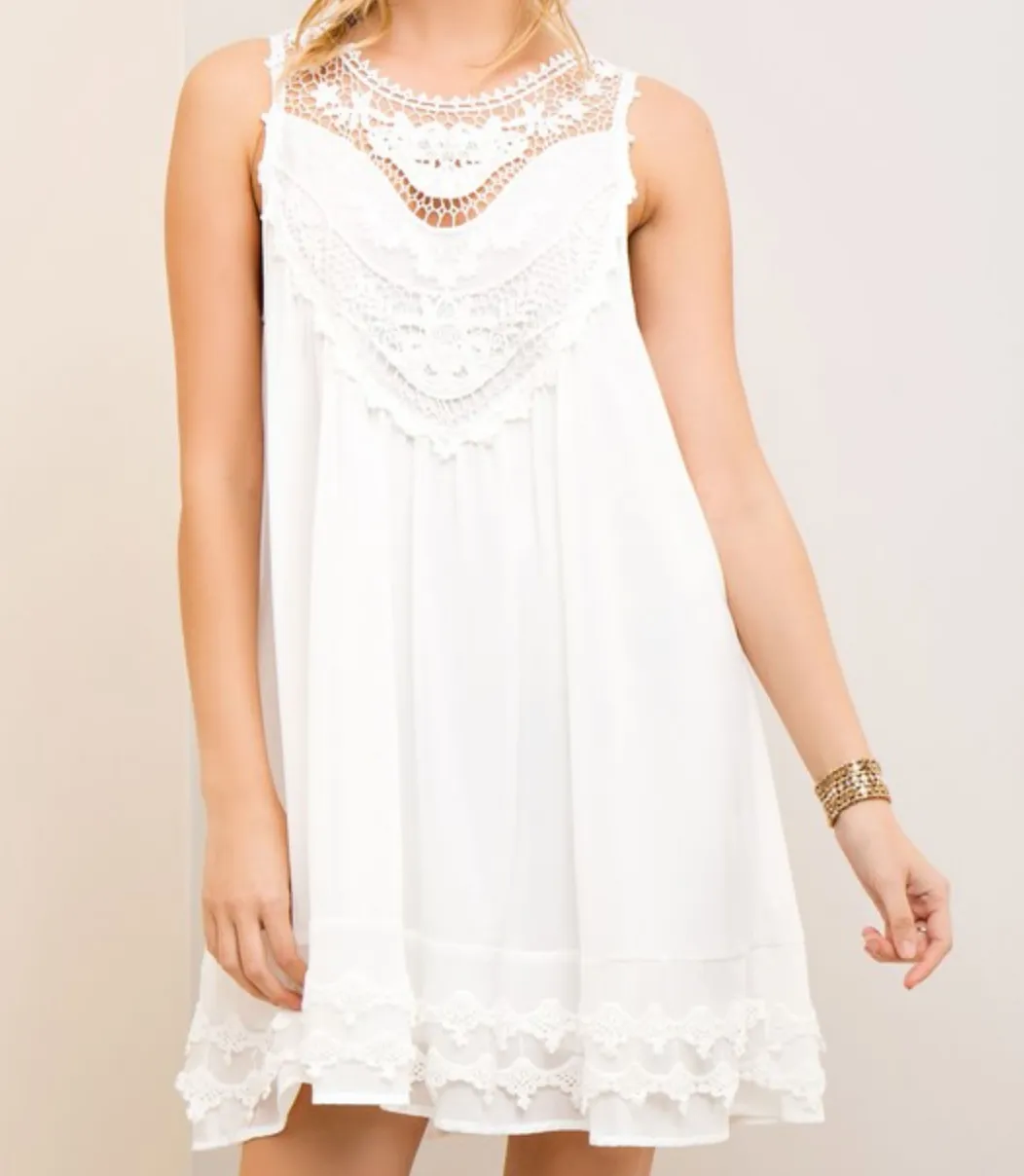 Final Sale - Angel Lace Flowy Dress -  More Colors