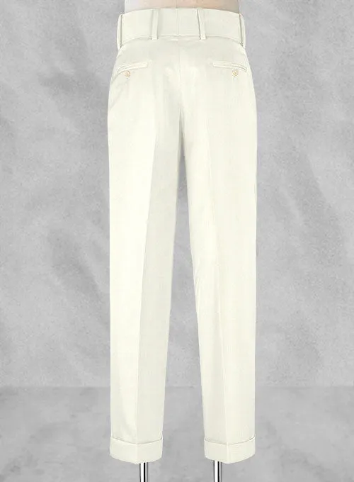Ivory Double Gurkha Wool Trousers