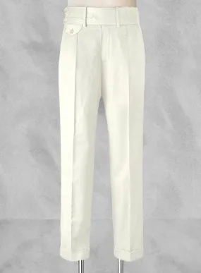 Ivory Double Gurkha Wool Trousers