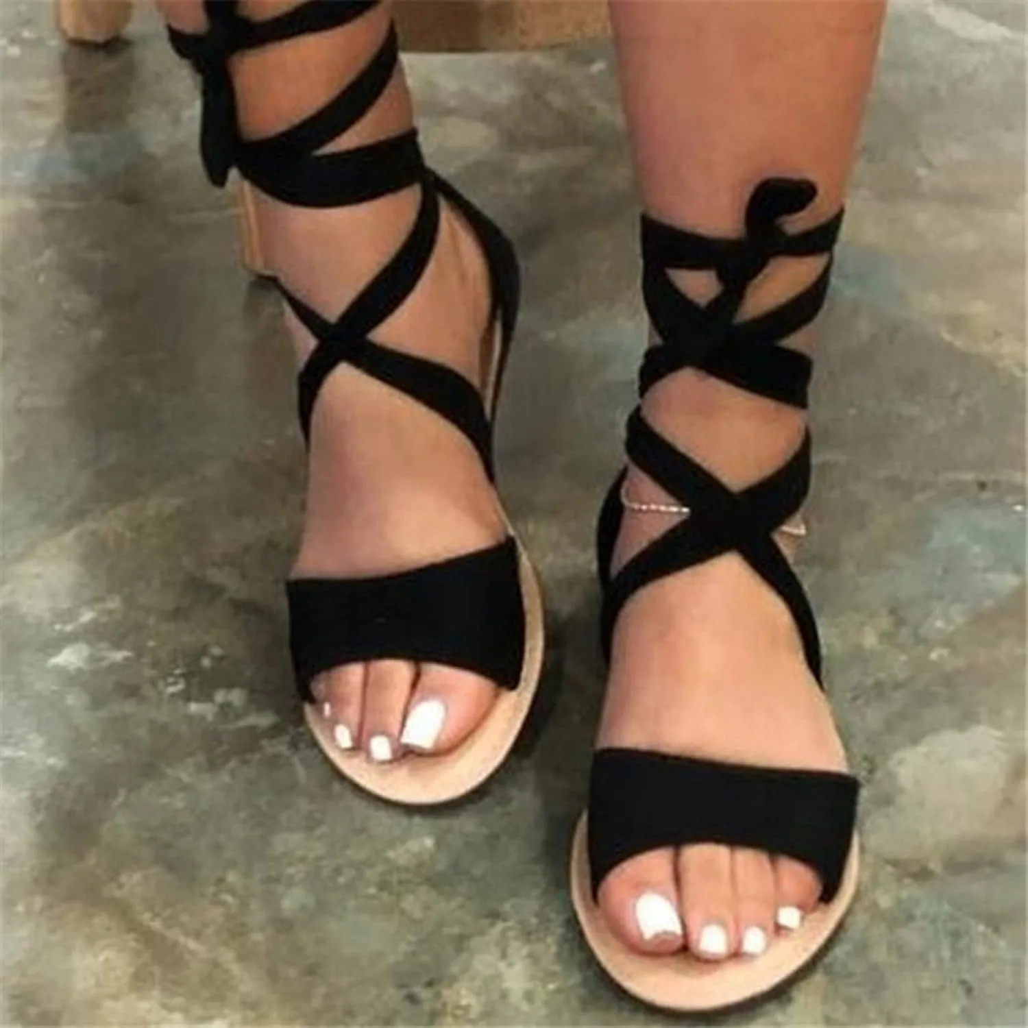 Masbird Sandals for Women Casual Summer Women's Sandals Solid Platform Buckle Strap Dressy Sandals Open-Toe Beach Sandals