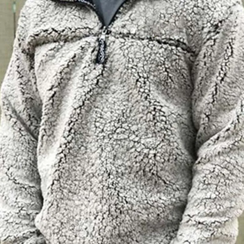 Men'S Casual Warm Solid Color Sweater Jacket