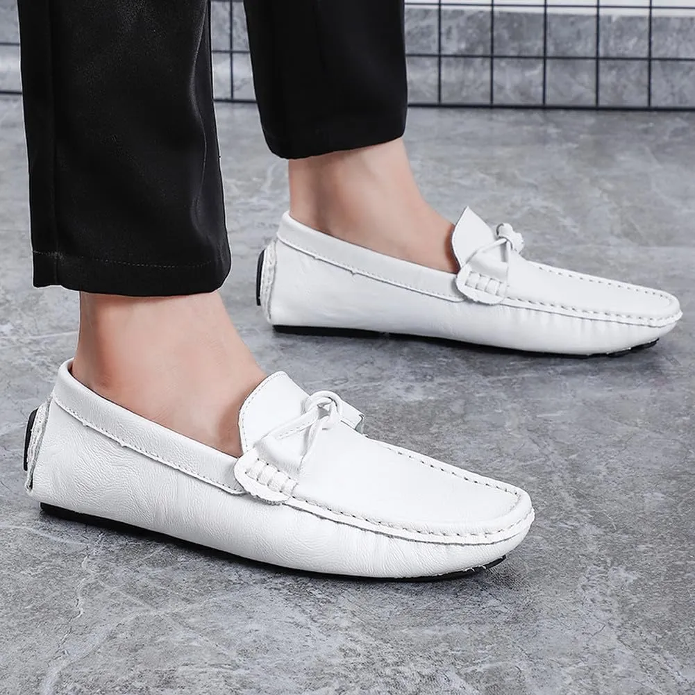 Men's Lightweight Soft Casual Genuine Leather Penny Loafer Flats Slip On Driving Walking Shoes
