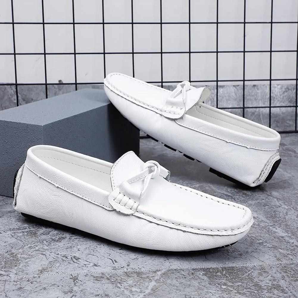 Men's Lightweight Soft Casual Genuine Leather Penny Loafer Flats Slip On Driving Walking Shoes