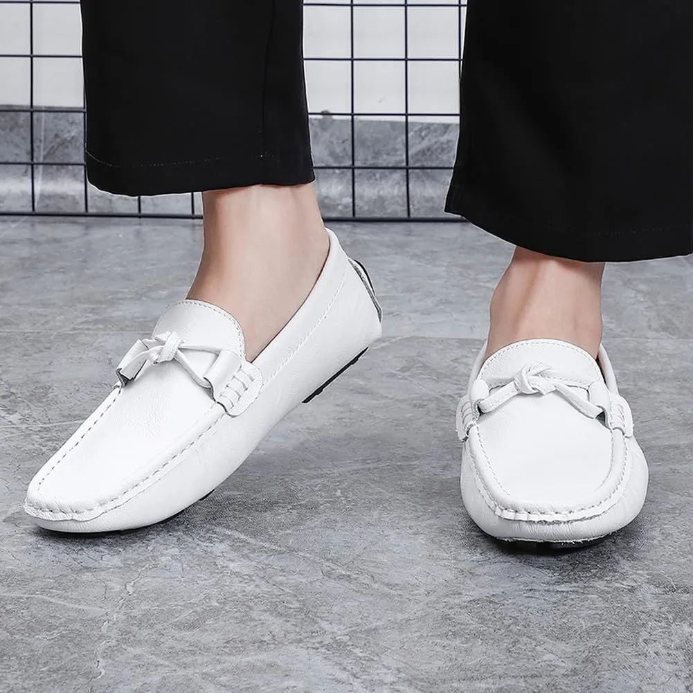 Men's Lightweight Soft Casual Genuine Leather Penny Loafer Flats Slip On Driving Walking Shoes