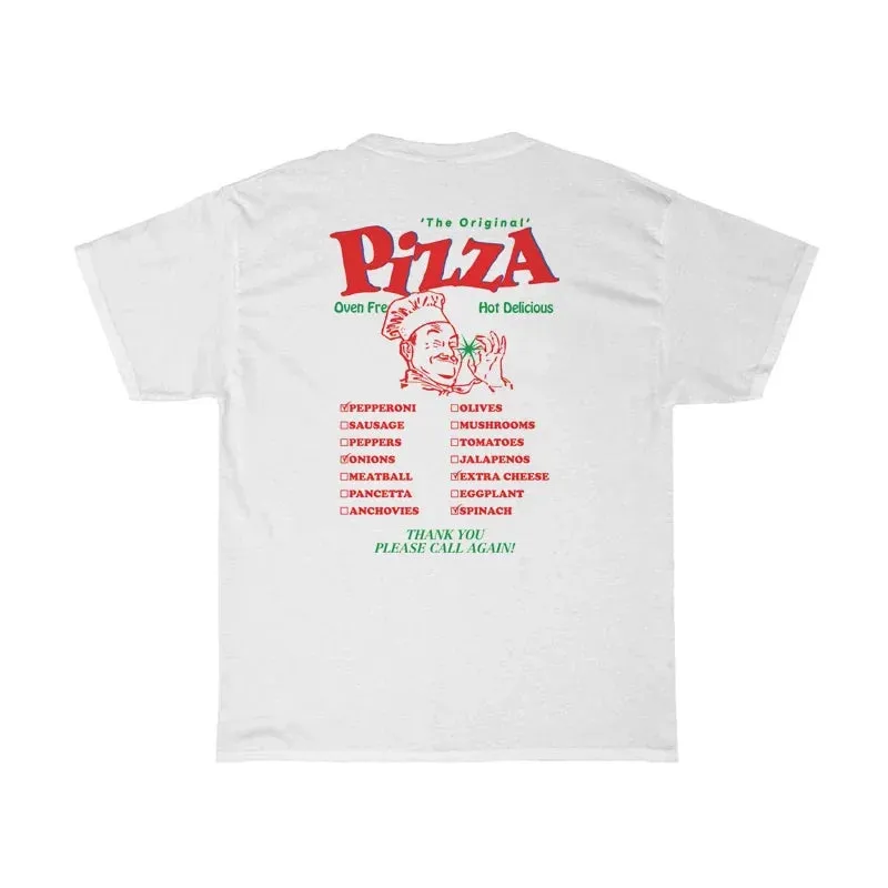 Pizza Back Stylish Print Graphic Tee