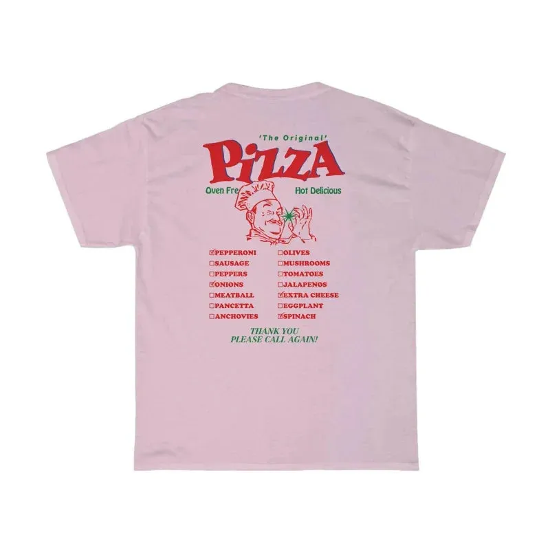 Pizza Back Stylish Print Graphic Tee