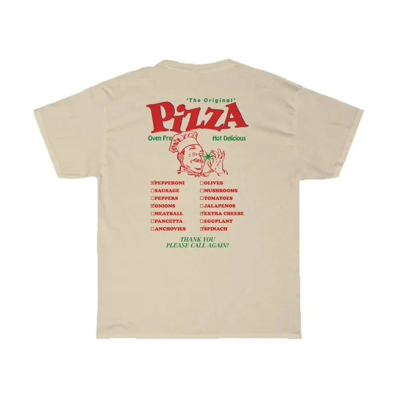 Pizza Back Stylish Print Graphic Tee