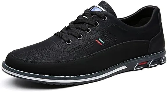 Rayootd Men's Orthopedic Oxford Loafers, Comfortable Business Casual Walking Shoes, Black, Size 6.5-17