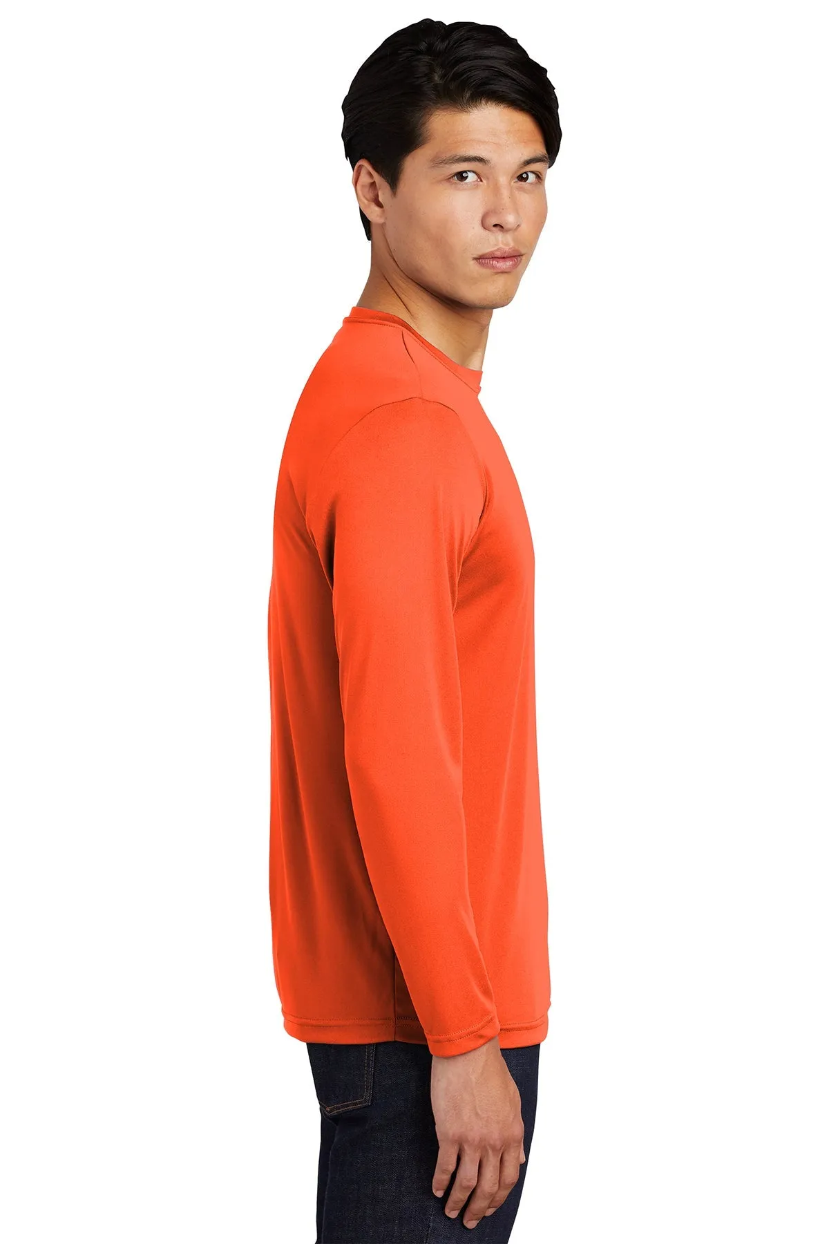 Sport-Tek Long Sleeve PosiCharge Customized Competitor Tee's, Neon Orange