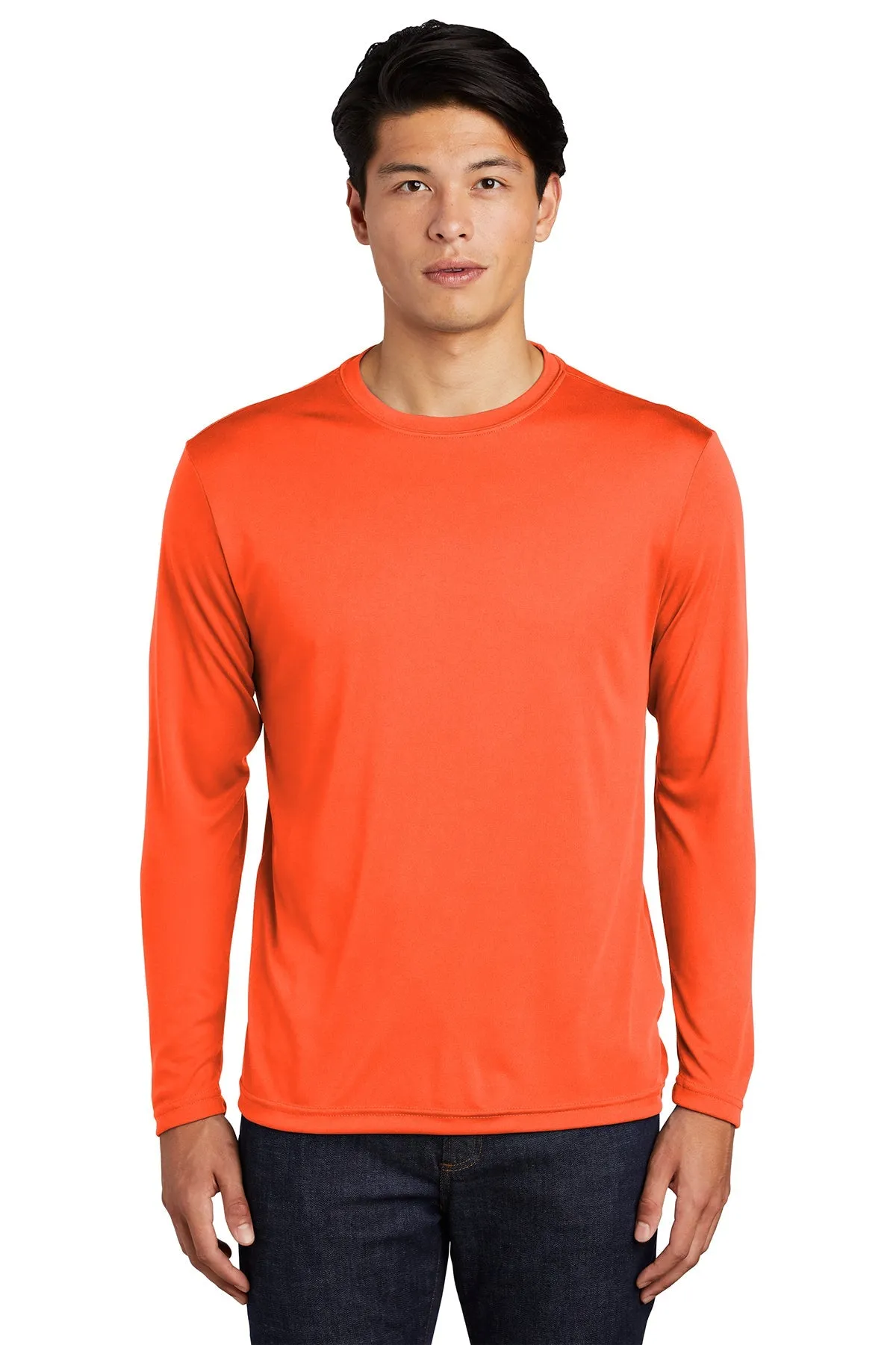 Sport-Tek Long Sleeve PosiCharge Customized Competitor Tee's, Neon Orange