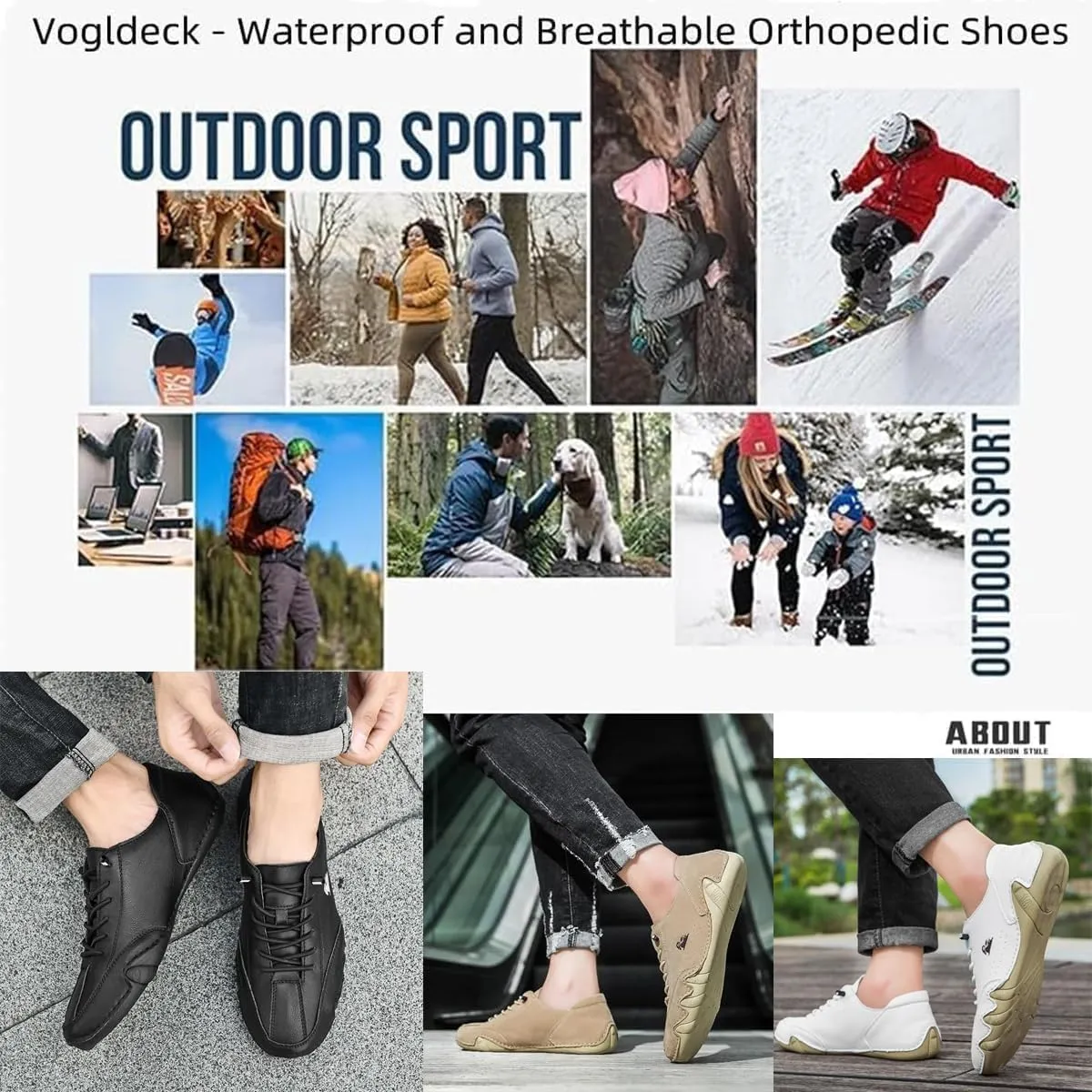 VogLDeck 2.0-Waterproof and Breathable Orthopedic Shoes,Vogany Shoes Orthopedic Sneakers for Hiking Camping Driving