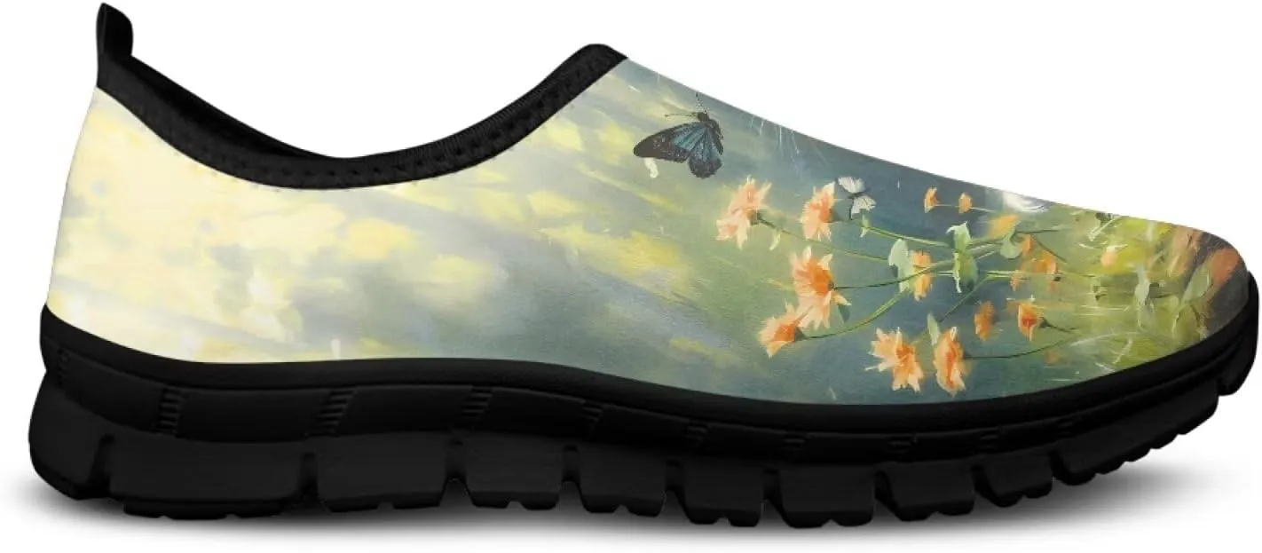 Womens Slip On Shoes Cats Sneakers Loafers Non Slip Athletic Tennis Shoe Breathable Low Cut Sneaker Arch Support Soft Loafer